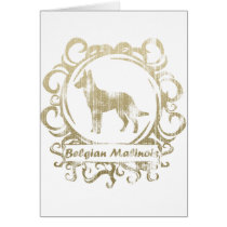 Classy Weathered Belgian Malinois Greeting Cards