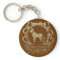 Classy Weathered Belgian Malinois Keychains
