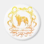 Classy Weathered Belgian Sheepdog Refrigerator Magnets
