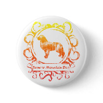 Classy Weathered Bernese Mountain Dog Button