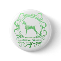 Classy Weathered Doberman Pinscher buttons by MenagerieMayhem Classy Weathered Doberman Pinscher buttons