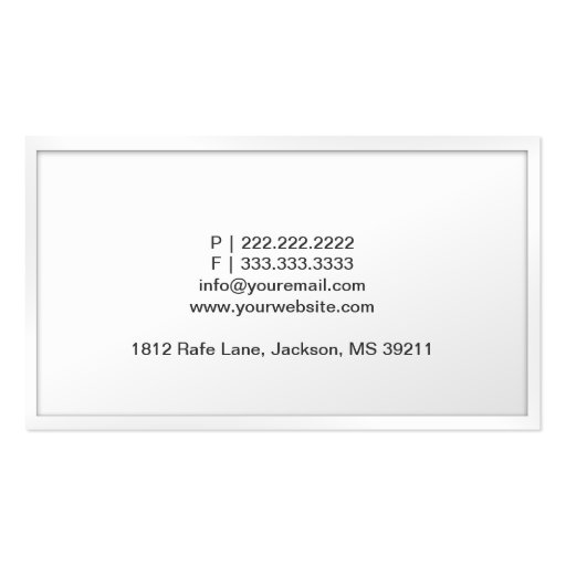 Classy White Border Anesthesiologist Business Card (back side)