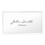 Classy White Border DJ Music Business Card
