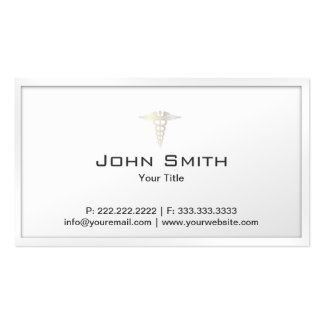 Classy White Border Medical Care Business Card