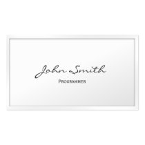 Classy White Border Programmer Business Card