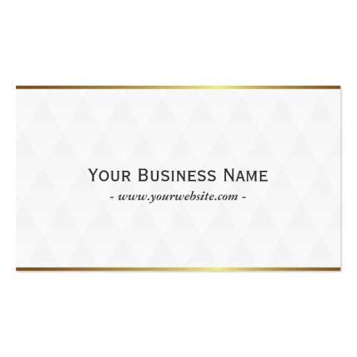 Classy White Diamond Grid Pattern Business Card (front side)