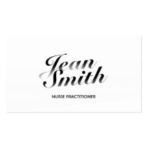 Classy White Nurse Practitioner Business Card