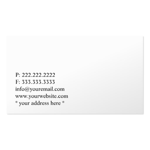 Classy White Piano & Voice Teacher Business Card (back side)
