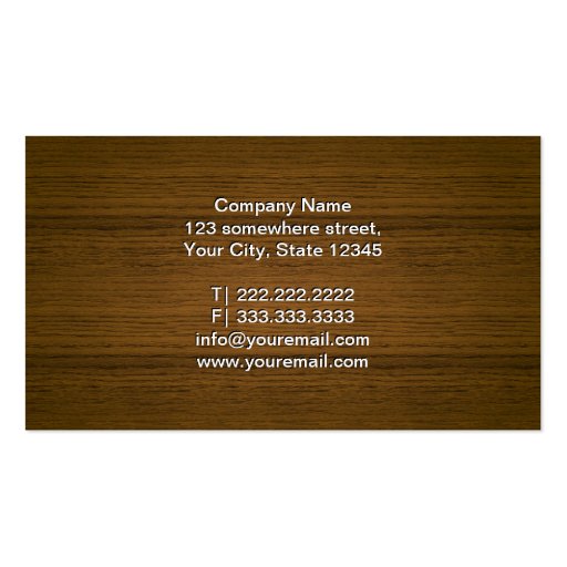 Classy Wood QR Code Consultant Business Card (back side)