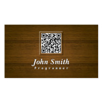 Classy Wood QR Code Programmer Business Card