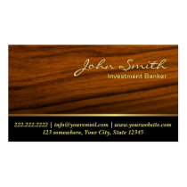 Classy Woodgrain Investment Banker Business Card
