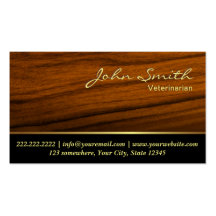Classy Woodgrain Veterinarian Business Card