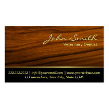 Classy Woodgrain Veterinary Dentist Business Card