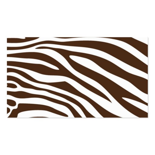 Classy Zebra Print Business Card (back side)