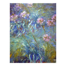 Claude Monet Agapanthus Personalized Letterhead