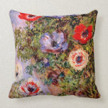 Claude Monet: Anemones Throw Pillow