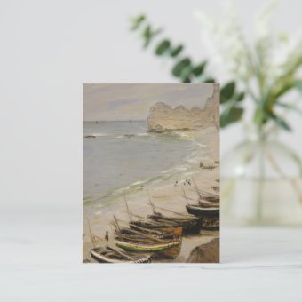 Claude Monet Boat On The Beach At Etretat Postcard Zazzle