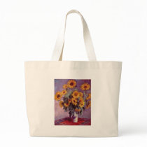 Claude Monet Bouquet of Sunflowers Canvas Bags