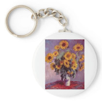 Claude Monet Bouquet of Sunflowers Key Chain