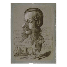 Claude Monet Caricature of L?on Manchon c. 1855-18 Post Card