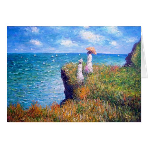 Claude Monet: Cliff Walk at Pourville Greeting Cards