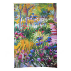 Claude Monet: Iris Garden by Giverny Kitchen Towels