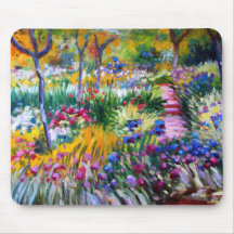 Claude Monet: Iris Garden by Giverny Mousepads