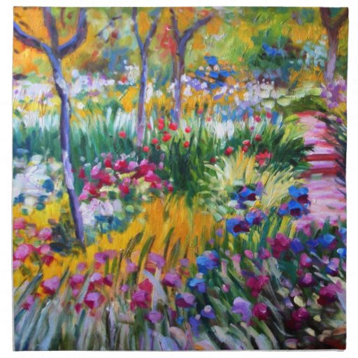 Claude Monet: Iris Garden by Giverny Napkin | Zazzle