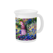 Claude Monet: Iris Garden by Giverny Beverage Pitcher