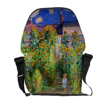Claude Monet: Monet's Garden at Vétheuil Messenger Bag