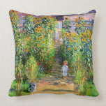 Claude Monet: Monet's Garden at Vétheuil Throw Pillow