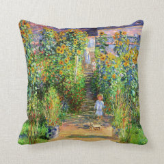 Claude Monet: Monet's Garden at Vétheuil Throw Pillow