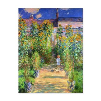 Claude Monet: Monet's Garden at Vétheuil zazzle_postcard
