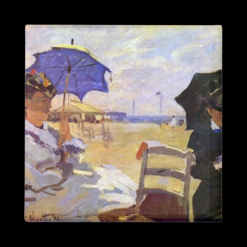 Claude Monet - On the beach at Trouville Refrigerator Magnet