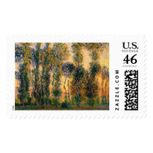 Claude Monet: Poplars at Giverny in Sunrise Postage Stamps