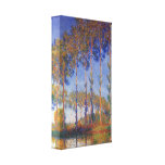 Claude Monet - Poplars in the Epte, sunset Stretched Canvas Print