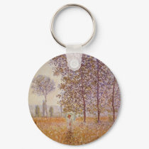 Claude Monet - Poplars in the Sun keychains
