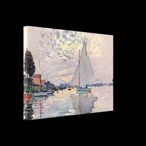 Claude Monet - Sailing in Le-Petit-Gennevilliers Gallery Wrap Canvas