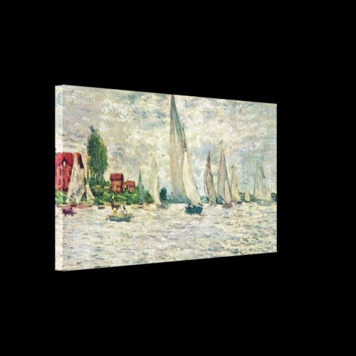 Claude Monet - Sailing Regatta in Argenteuil Stretched Canvas Print