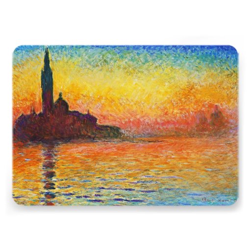 Claude Monet Sunset In Venice Card