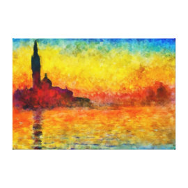 Claude Monet Sunset In Venice Gallery Wrap Canvas