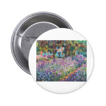 Claude Monet - The Artist's Garden at Givern Pinback Button