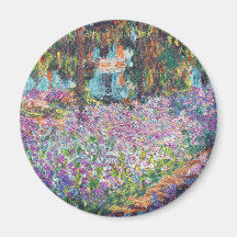 Claude Monet - The Artist's Garden at Givern Magnets