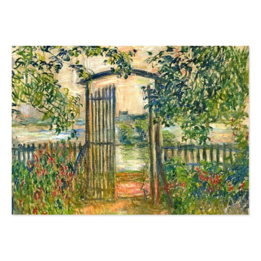 Claude Monet: The Garden Gate at Vetheuil Business Card Templates (front side)