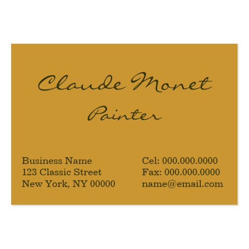 Claude Monet: The Garden Gate at Vetheuil Business Card Templates (back side)