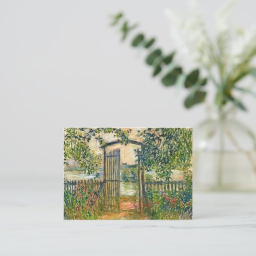 Claude Monet The Garden Gate At Vetheuil Business Card Zazzle