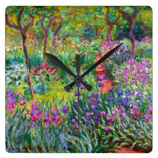 Claude Monet: The Iris Garden at Giverny Wall Clocks