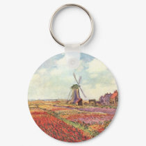 Claude Monet Tulips in Holland keychains