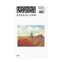 Claude Monet Tulips in Holland Postage Stamp