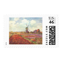 Claude Monet Tulips in Holland Postage Stamps